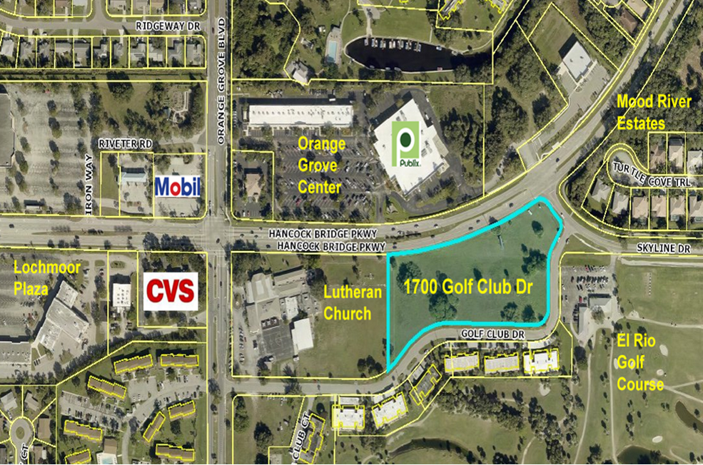 Local area map showing Fort Myers Storage near Hancock Bridge Parkway