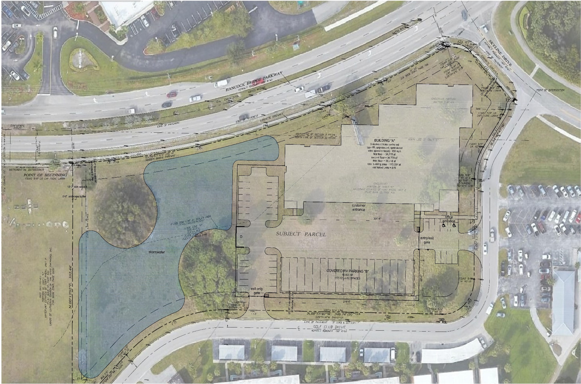 Site plan for Fort Myers Storage at 1700 Golf Club Drive
