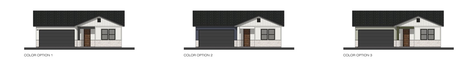 Exterior elevation color options for Overton Ranch Unit 4